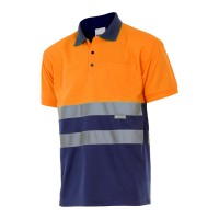 PÓLO M/CURTA 1BOLSO PEITO AZUL ESC/LARANJA AV 173